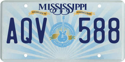 MS license plate AQV588