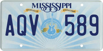 MS license plate AQV589
