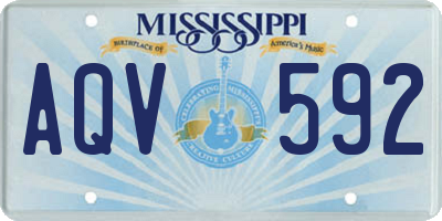 MS license plate AQV592