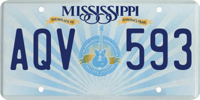 MS license plate AQV593