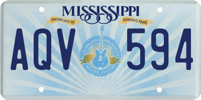 MS license plate AQV594