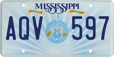 MS license plate AQV597