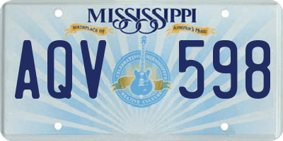 MS license plate AQV598
