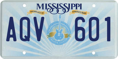 MS license plate AQV601
