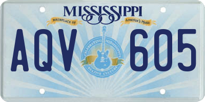 MS license plate AQV605