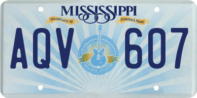 MS license plate AQV607