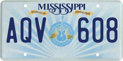 MS license plate AQV608
