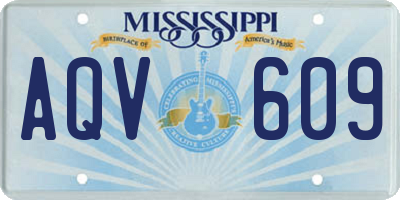 MS license plate AQV609