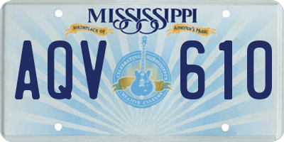 MS license plate AQV610