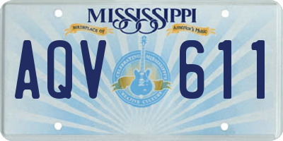 MS license plate AQV611