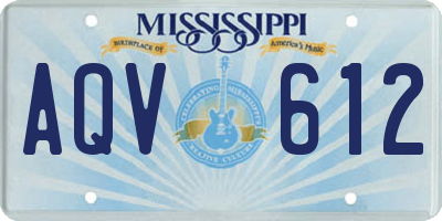 MS license plate AQV612