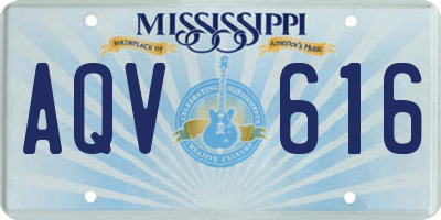 MS license plate AQV616