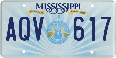 MS license plate AQV617