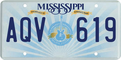 MS license plate AQV619