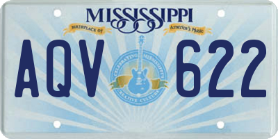 MS license plate AQV622