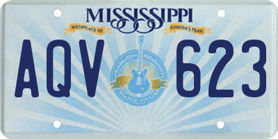 MS license plate AQV623