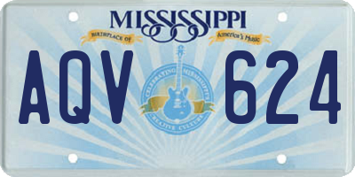 MS license plate AQV624