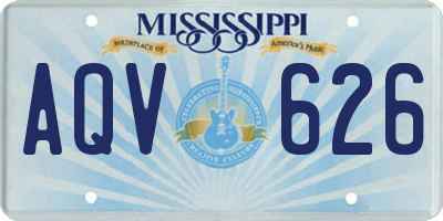 MS license plate AQV626