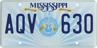 MS license plate AQV630