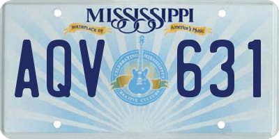 MS license plate AQV631