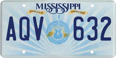 MS license plate AQV632