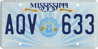 MS license plate AQV633