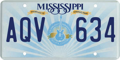MS license plate AQV634