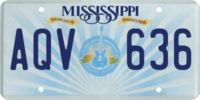 MS license plate AQV636