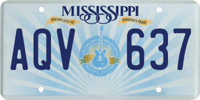 MS license plate AQV637