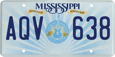 MS license plate AQV638