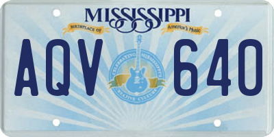 MS license plate AQV640
