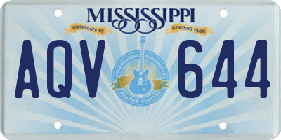 MS license plate AQV644