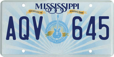 MS license plate AQV645