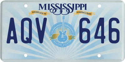 MS license plate AQV646