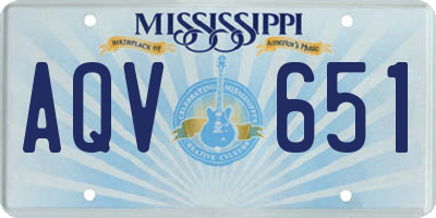 MS license plate AQV651