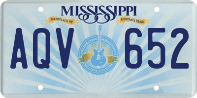 MS license plate AQV652