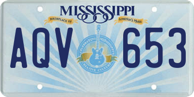 MS license plate AQV653