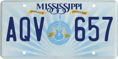 MS license plate AQV657