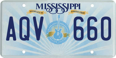 MS license plate AQV660