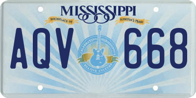 MS license plate AQV668
