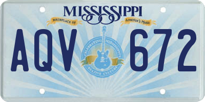 MS license plate AQV672