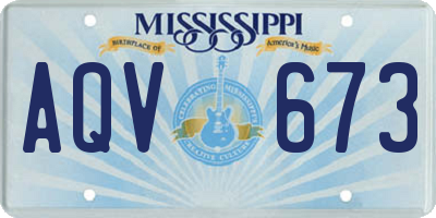 MS license plate AQV673