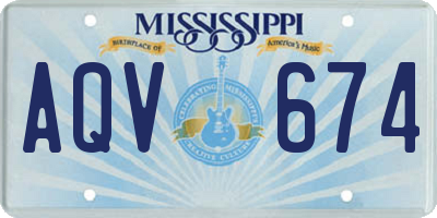MS license plate AQV674