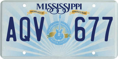 MS license plate AQV677
