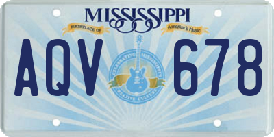 MS license plate AQV678