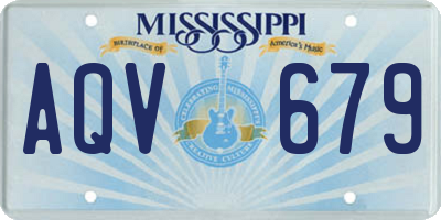 MS license plate AQV679