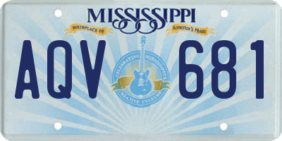 MS license plate AQV681
