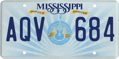 MS license plate AQV684