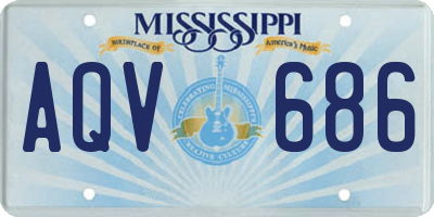 MS license plate AQV686