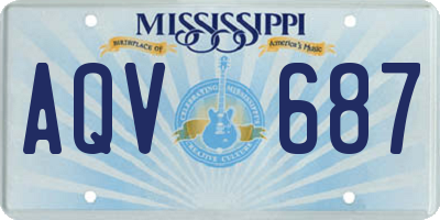 MS license plate AQV687